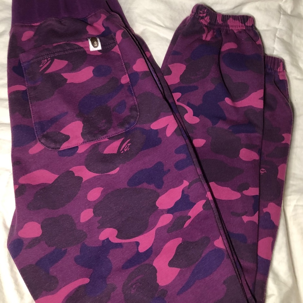 Purple Camo Bape Shark Mouth Joggers😈🔥